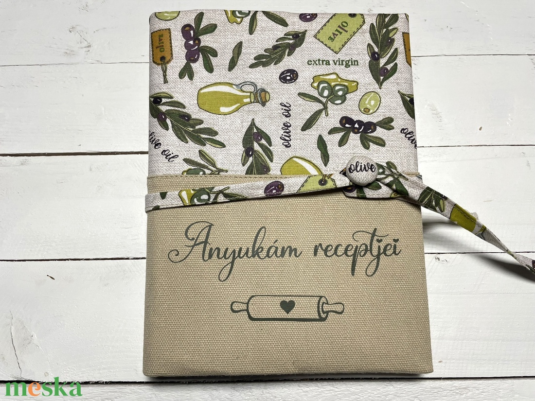 Receptes mappa Anyukám receptjei, olívás vászonborítással - otthon & életmód - konyhafelszerelés, tálalás - sütés, főzés - receptfüzet - Meska.hu Receptes mappa Anyukám receptjei, olívás vászonborítással - otthon & életmód - konyhafelszerelés, tálalás - sütés, főzés - receptfüzet - Meska.hu