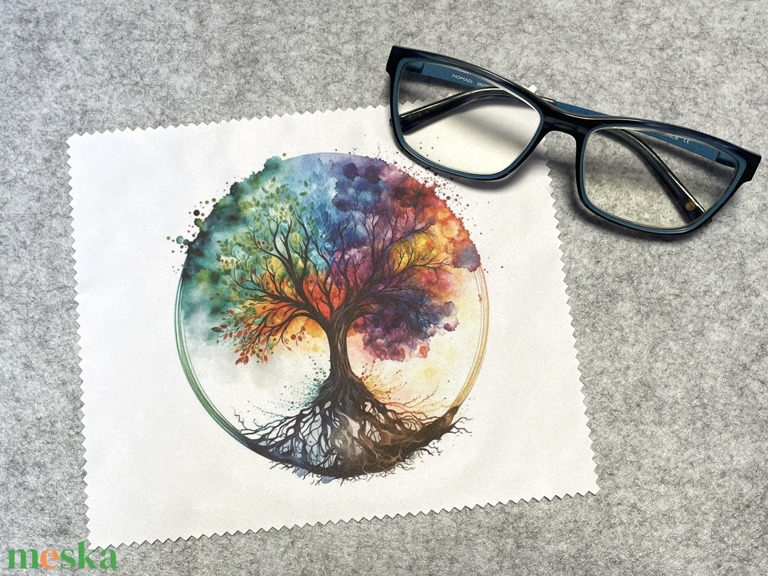 Optikai törlőkendő - Szemüvegtörlő � Életfa mintával - táska & tok - pénztárca & más tok - szemüvegtok - Meska.hu