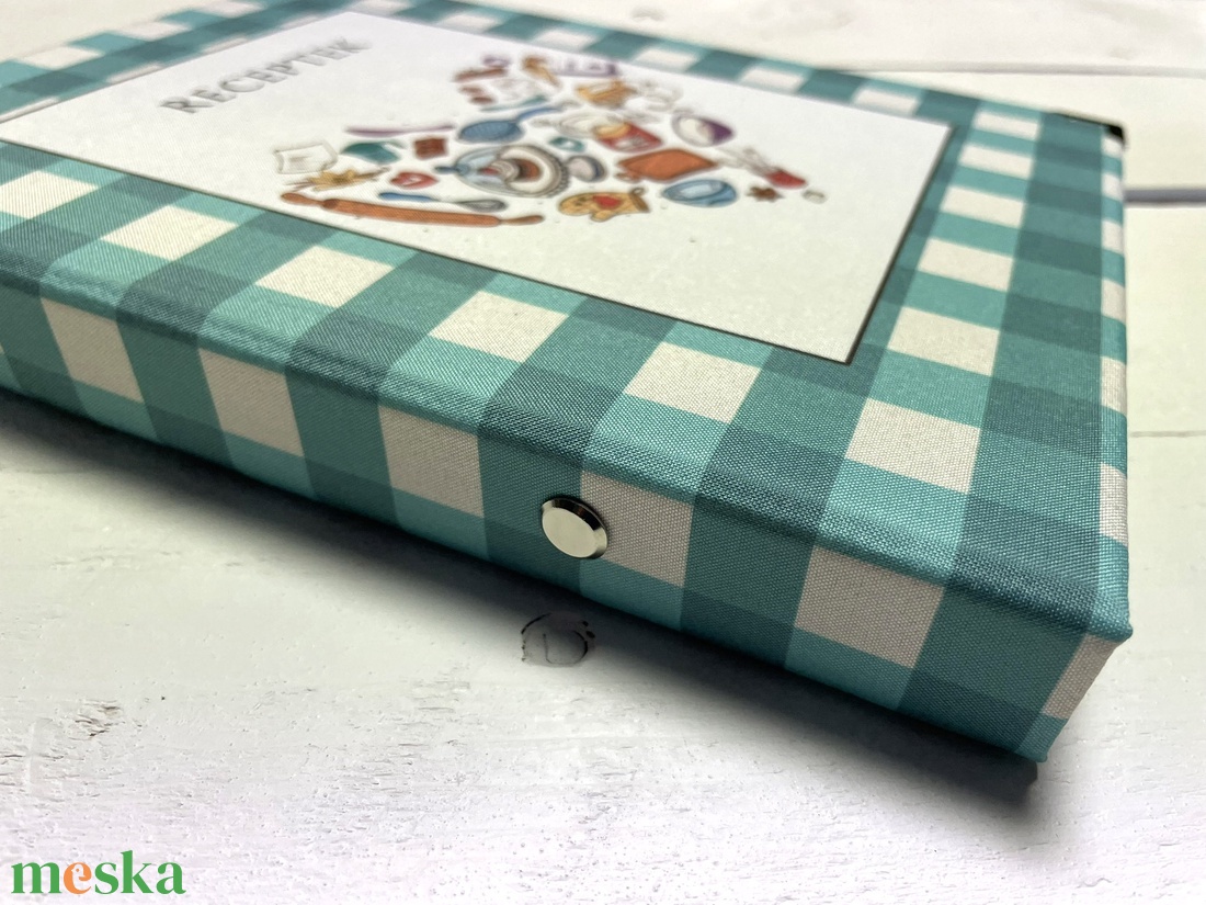 Kockás receptgyűjtő - Receptes könyv - Receptes mappa - otthon & életmód - konyhafelszerelés, tálalás - sütés, főzés - receptfüzet - Meska.hu