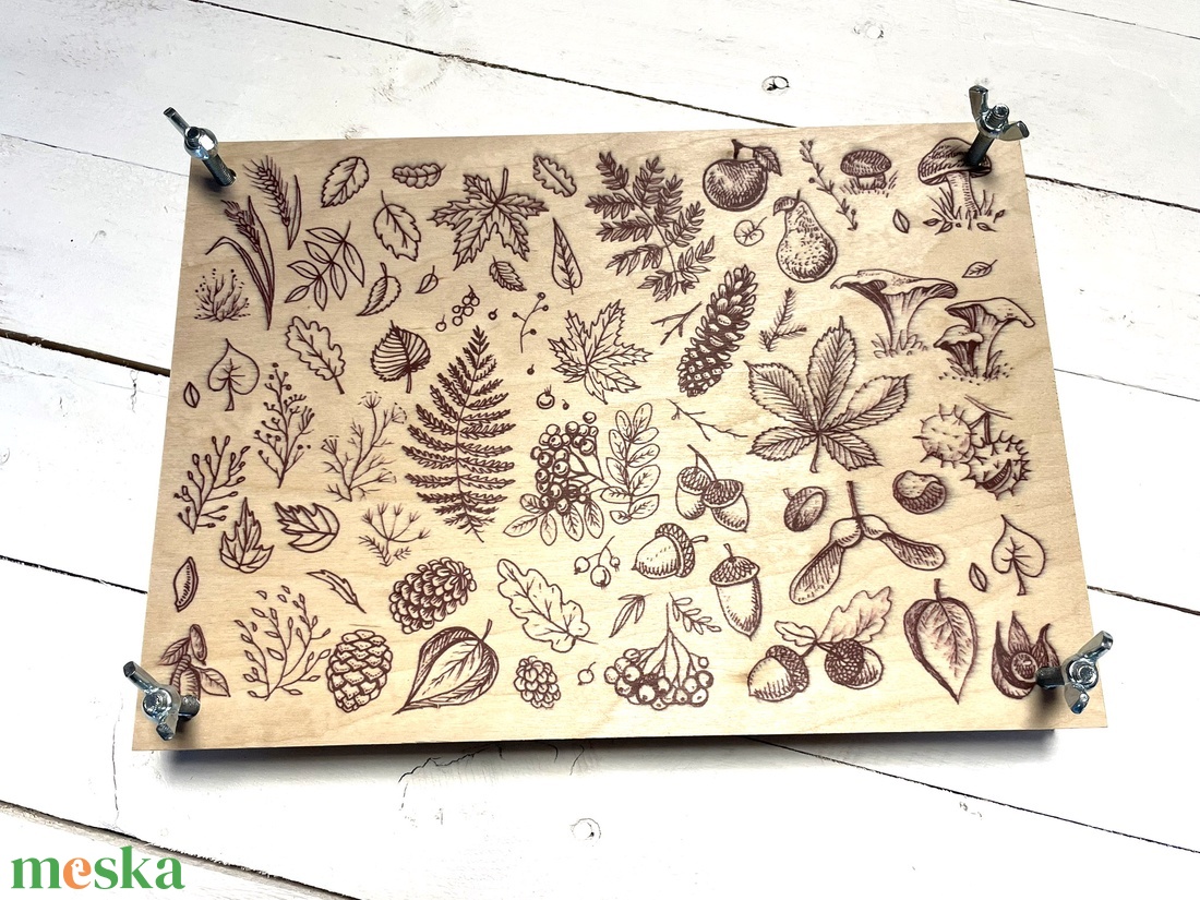 Virágprés/levélprés - őszi hangulatú mintával díszített - diy (csináld magad) - egységcsomag - Meska.hu