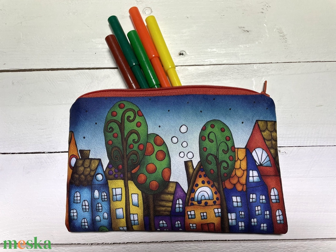 Házikós neszesszer - tolltartó - pipere - táska & tok - neszesszer - Meska.hu