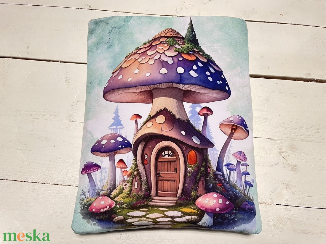 Gombamintás softshell könyvtok A5-ös könyvekhez, élénk színekkel - otthon & életmód - papír, írószer - jegyzetfüzet & napló - Meska.hu