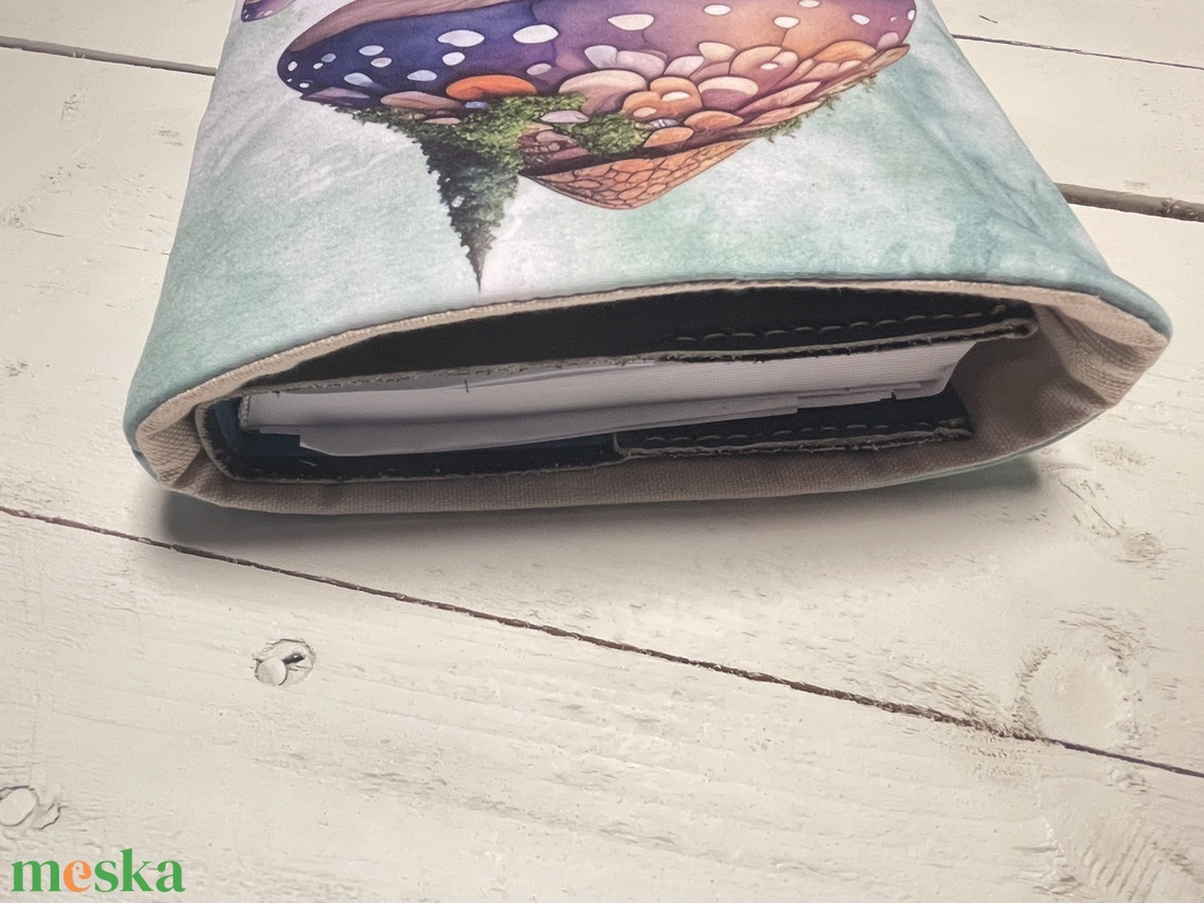 Gombamintás softshell könyvtok A5-ös könyvekhez, élénk színekkel - otthon & életmód - papír, írószer - jegyzetfüzet & napló - Meska.hu