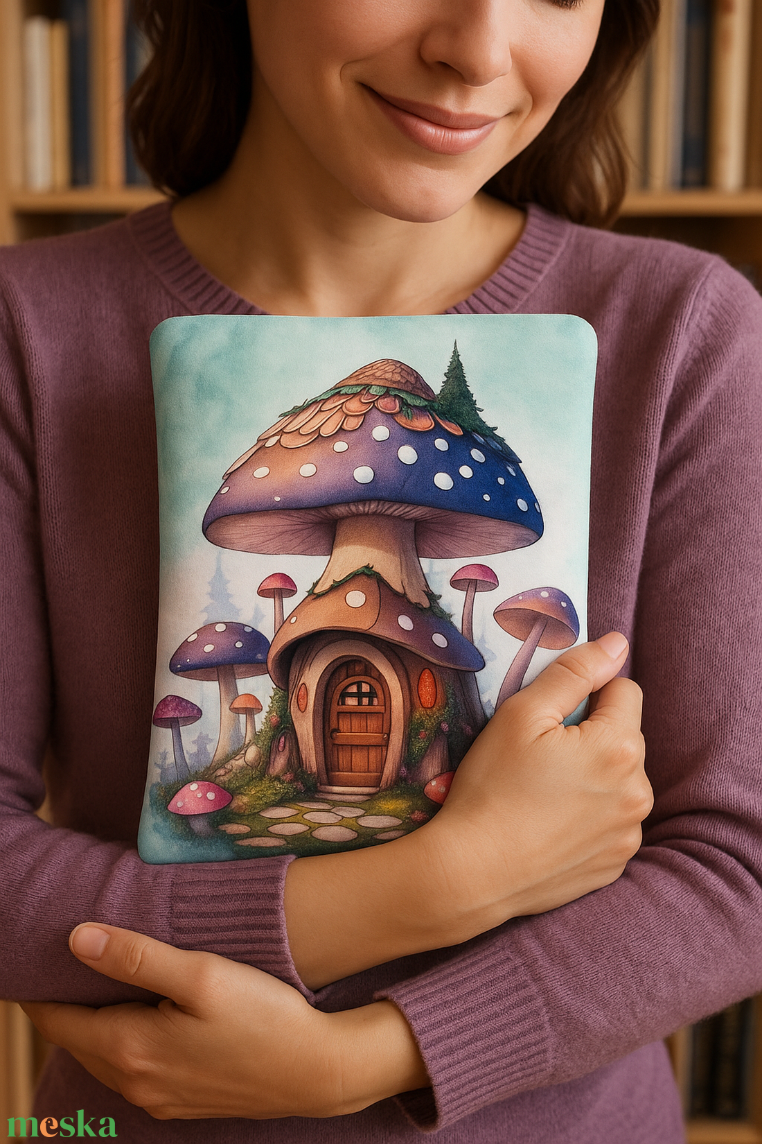 Gombamintás softshell könyvtok A5-ös könyvekhez, élénk színekkel - otthon & életmód - papír, írószer - jegyzetfüzet & napló - Meska.hu