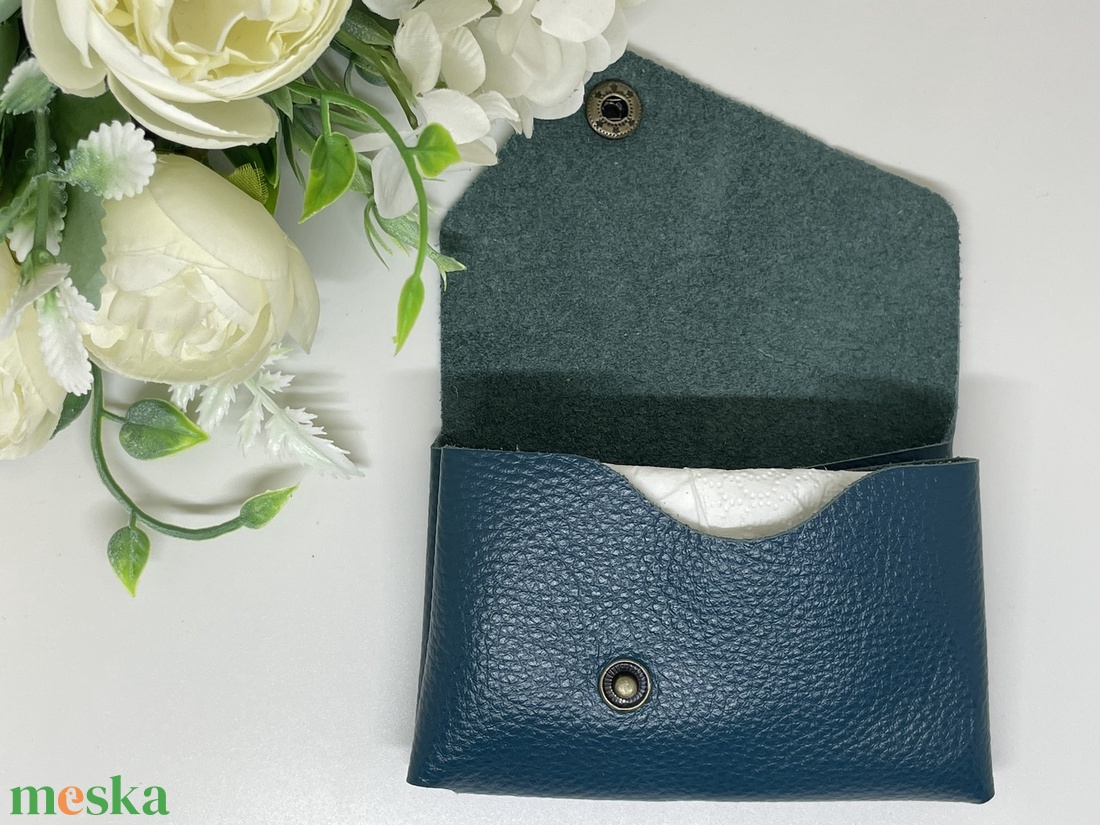 Valódi bőr zsebkendőtartó - kobaltkék - otthon & életmód - tárolás & rendszerezés - zsebkendőtartó - Meska.hu