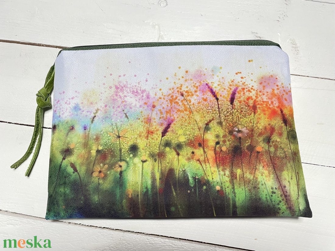 Vadvirág mintás neszesszer - akvarell hatású - neszesszer - pipere - táska & tok - neszesszer - Meska.hu