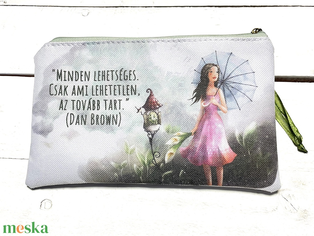 Lány ernyővel mintás neszesszer - akvarell hatású - neszesszer - pipere - táska & tok - neszesszer - Meska.hu