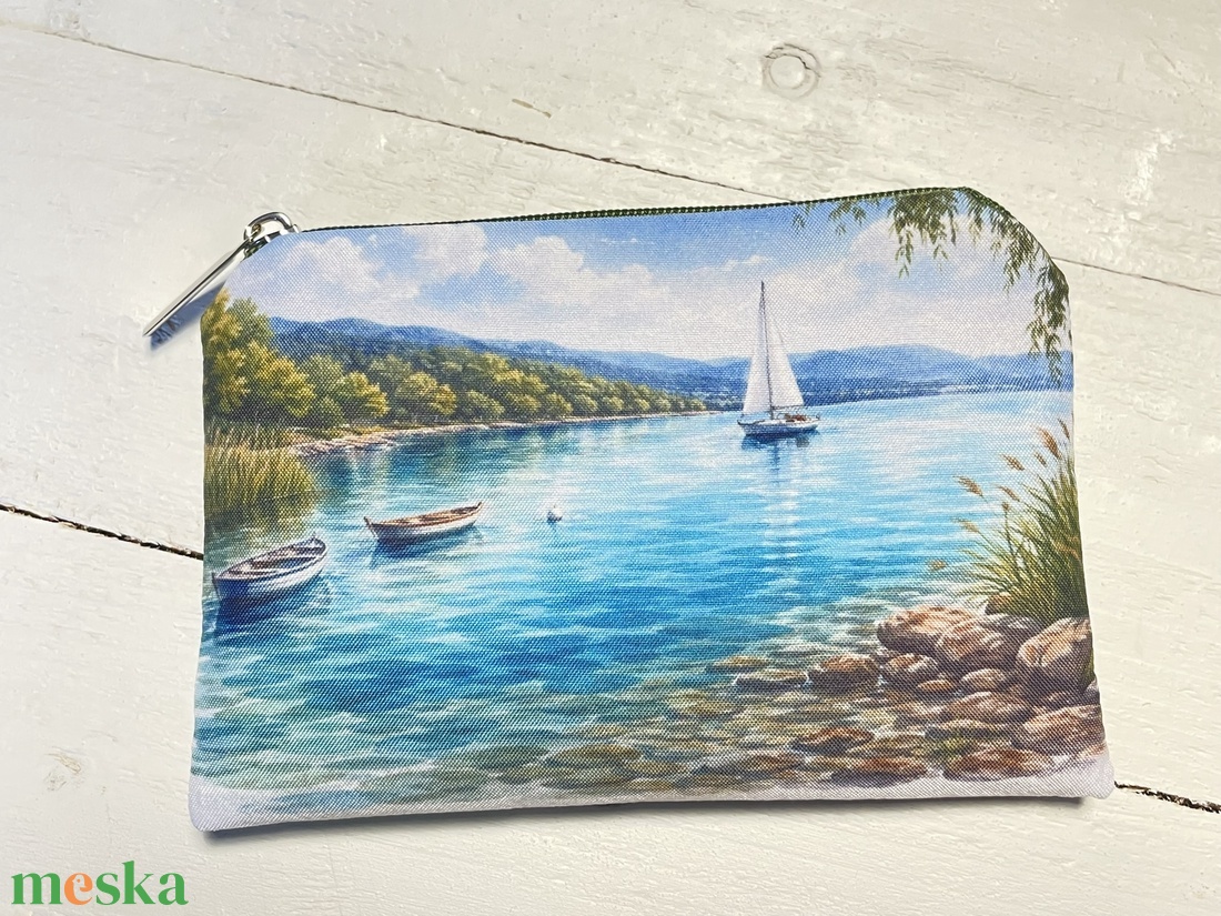 Balaton mintás zsebkendőtartó � festményszerű tájképpel - otthon & életmód - tárolás & rendszerezés - zsebkendőtartó - Meska.hu