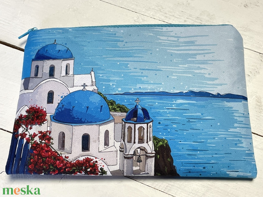 Santorini mintás kozmetikai neszesszer - táska & tok - neszesszer - Meska.hu