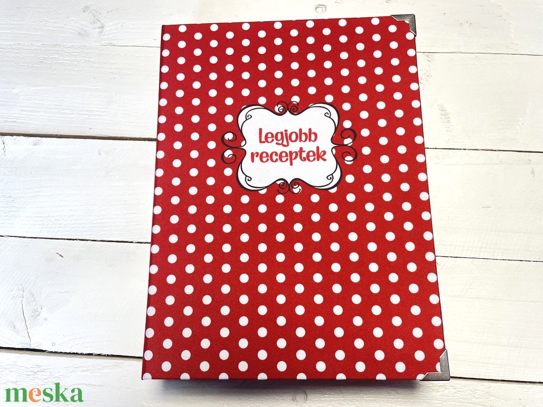 Piros pöttyös receptes mappa - A5 � Legjobb receptek - otthon & életmód - konyhafelszerelés, tálalás - sütés, főzés - receptfüzet - Meska.hu