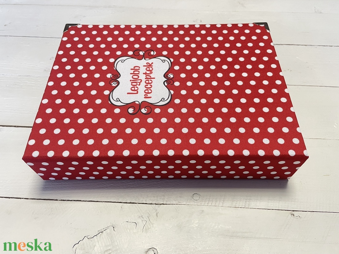 Piros pöttyös receptes mappa - A5 � Legjobb receptek - otthon & életmód - konyhafelszerelés, tálalás - sütés, főzés - receptfüzet - Meska.hu