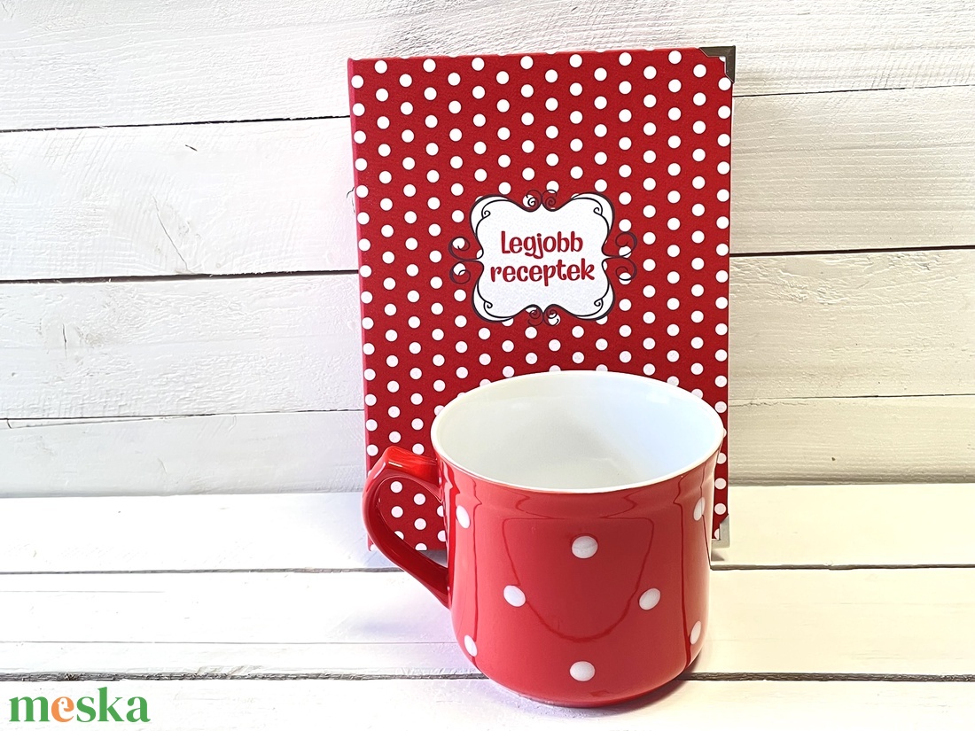 Piros pöttyös receptes mappa - A5 � Legjobb receptek - otthon & életmód - konyhafelszerelés, tálalás - sütés, főzés - receptfüzet - Meska.hu