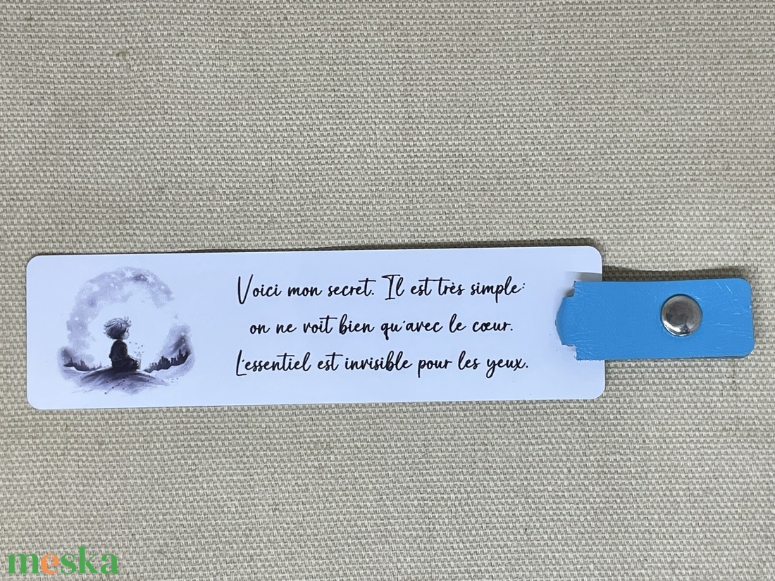 Motivációs fém könyvjelző - valódi bőr díszítéssel - A kis herceg - könyv & zene - könyvjelző - Meska.hu