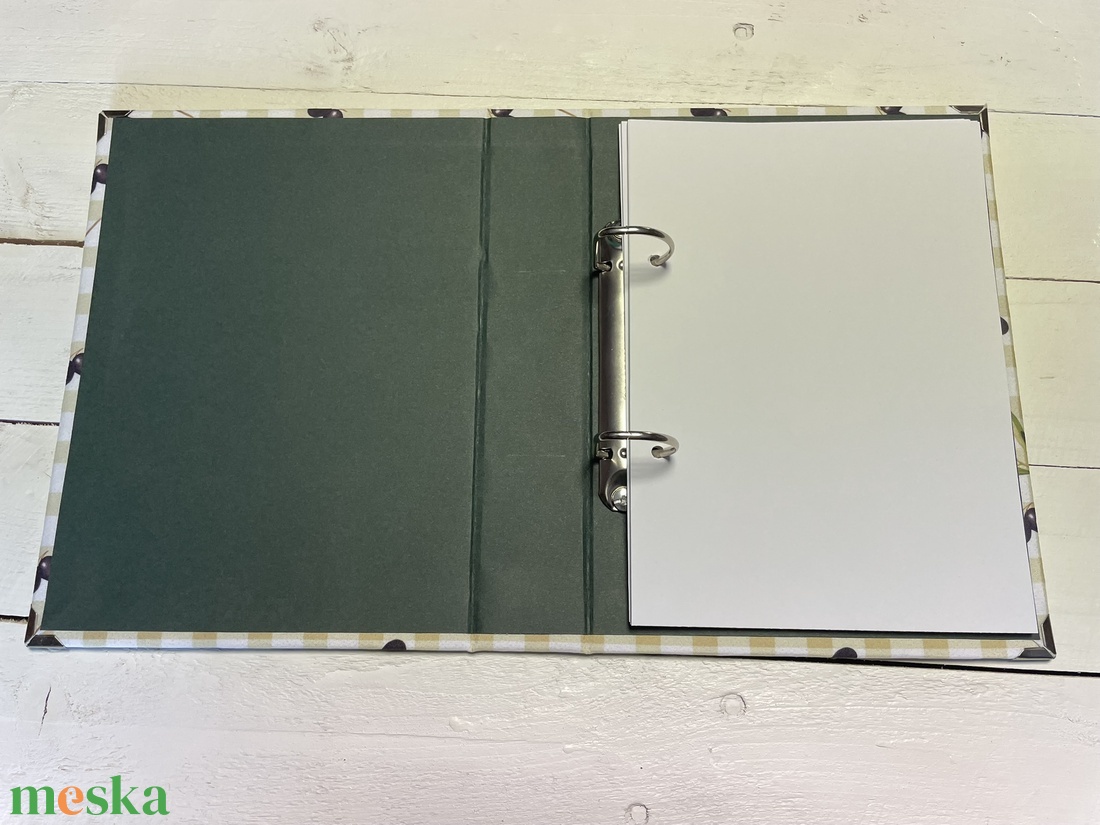 Receptes mappa - receptes könyv - lime - pöttyös - otthon & életmód - konyhafelszerelés, tálalás - sütés, főzés - receptfüzet - Meska.hu