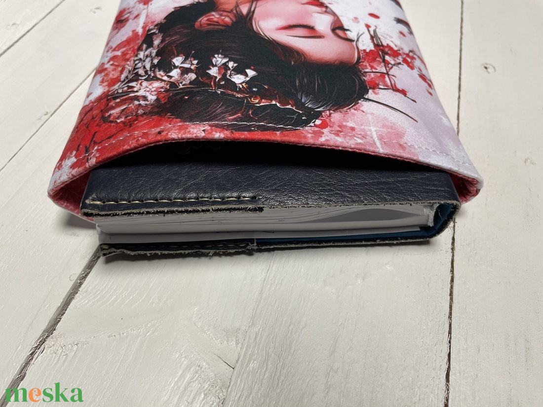Japán stílusú könyvtok � egyedi nyomtatású textil könyvvédő 21x26 cm - könyv & zene - könyvtok - Meska.hu