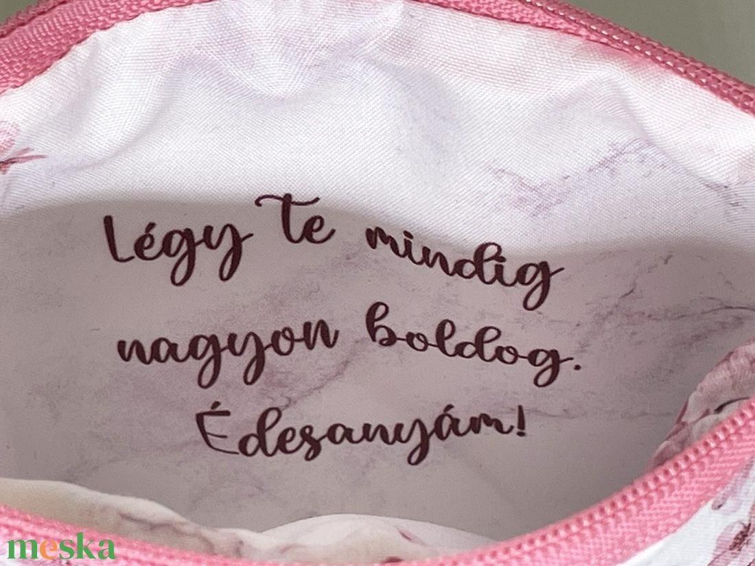 Anyák napi neszesszer - egyedi felirattal - rózsaszín - táska & tok - neszesszer - Meska.hu