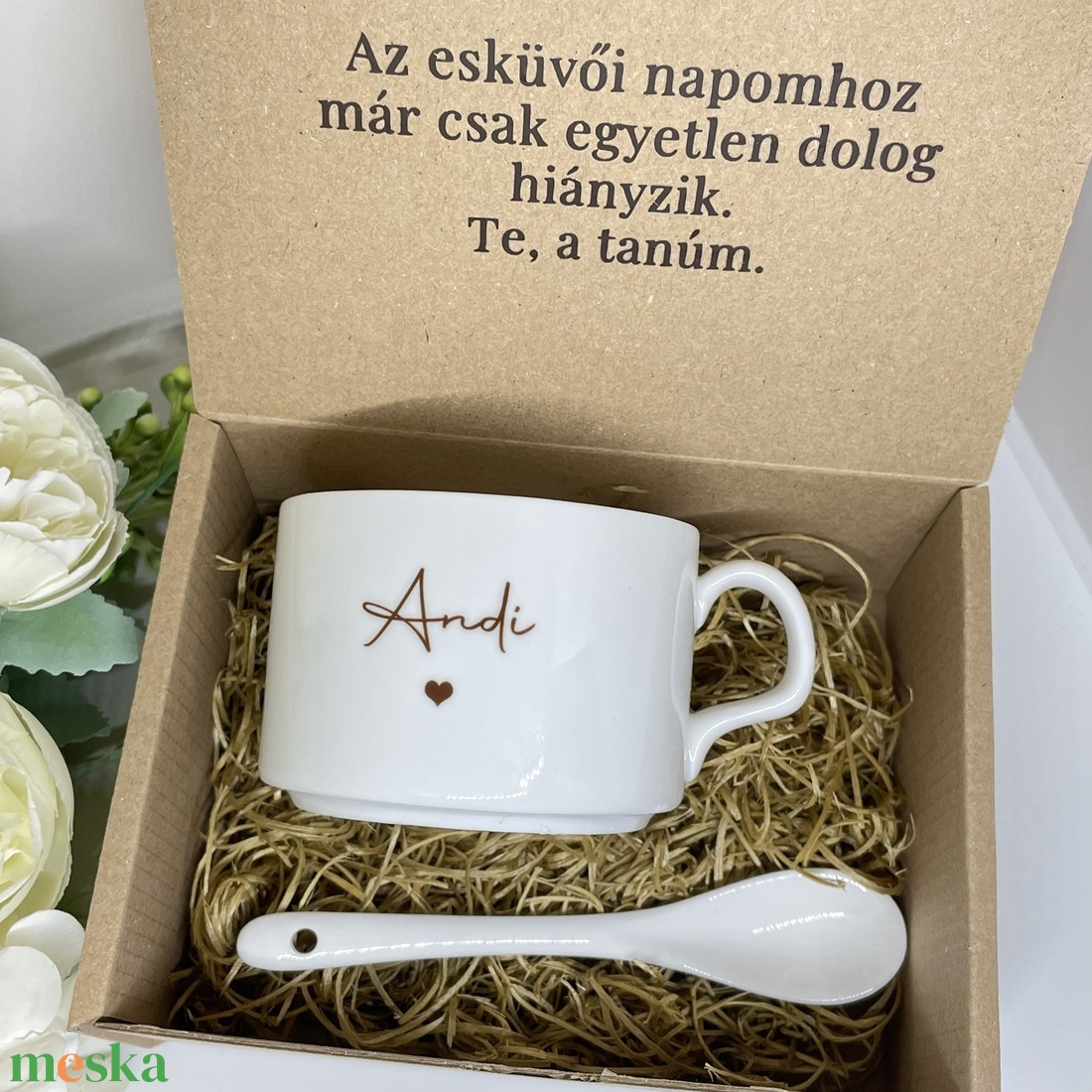 Tanúfelkérő ajándék - nőknek - kávés - nyomtatott dobozban - esküvő - meghívó & kártya - tanú felkérő - Meska.hu