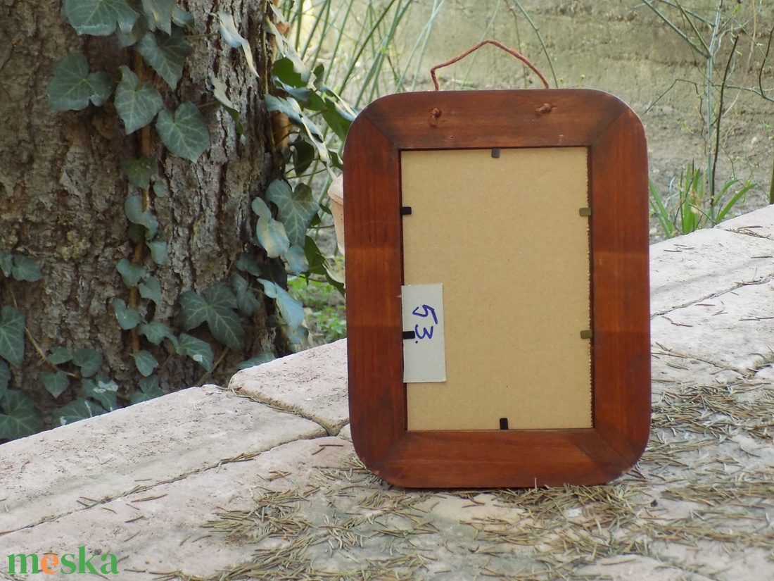 Képkeret-Fotókeret-10x15 cm-es képhez-Pácolt Cseresznye színű-Madzagakasztóval-53 - otthon & életmód - dekoráció - kép & falikép - képkeret - Meska.hu