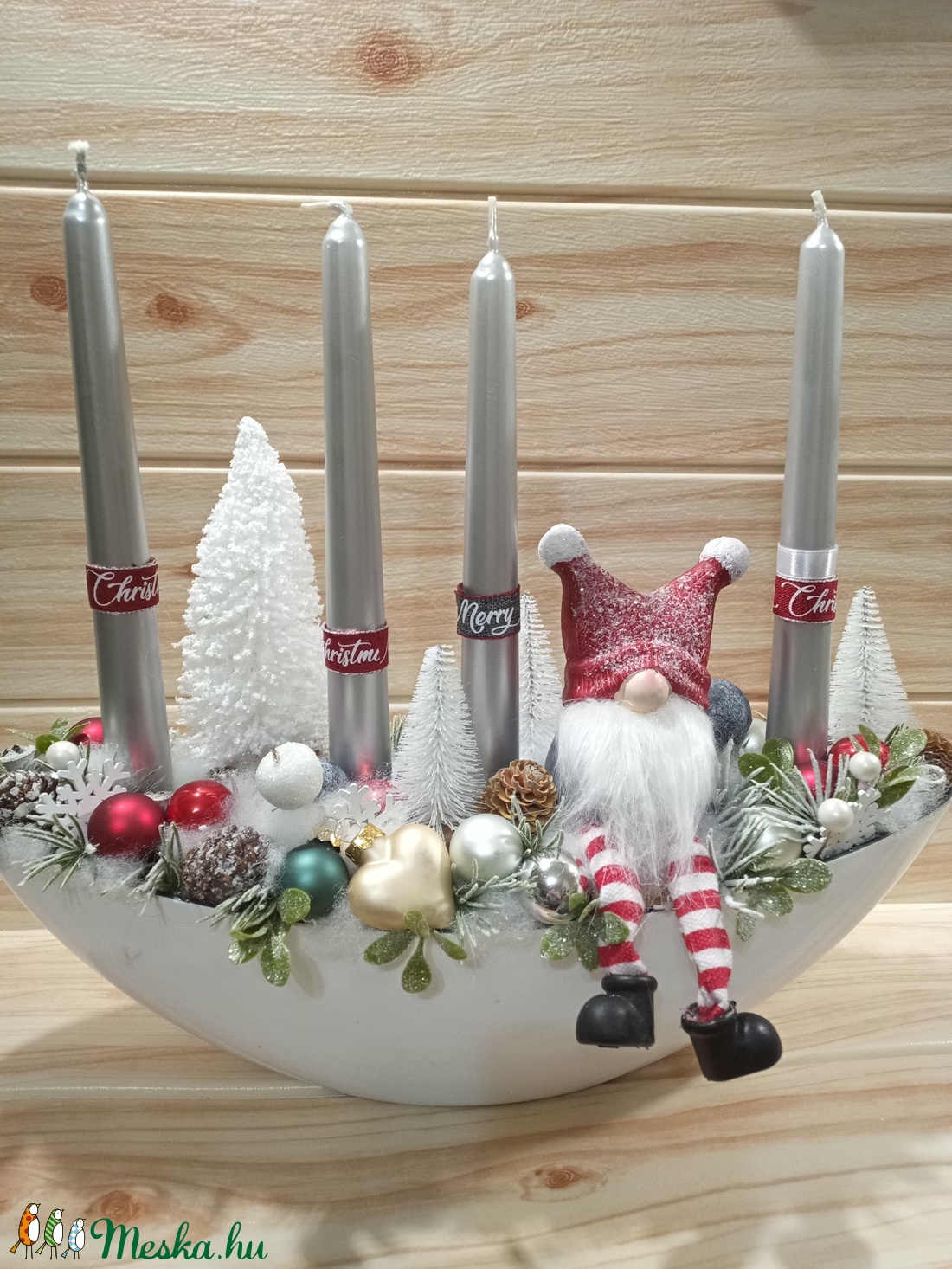 Manós adventi asztaldísz - karácsony - Meska.hu