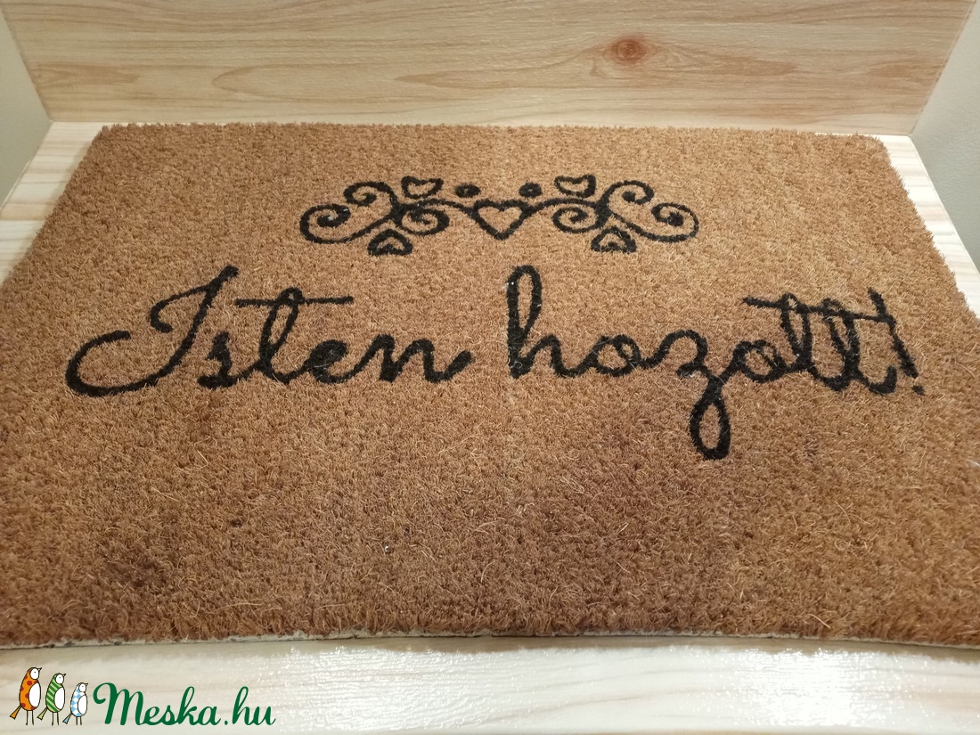 Isten hozott kókuszrost lábtörlő 60x 40 - otthon & életmód - lakástextil - szőnyeg - Meska.hu