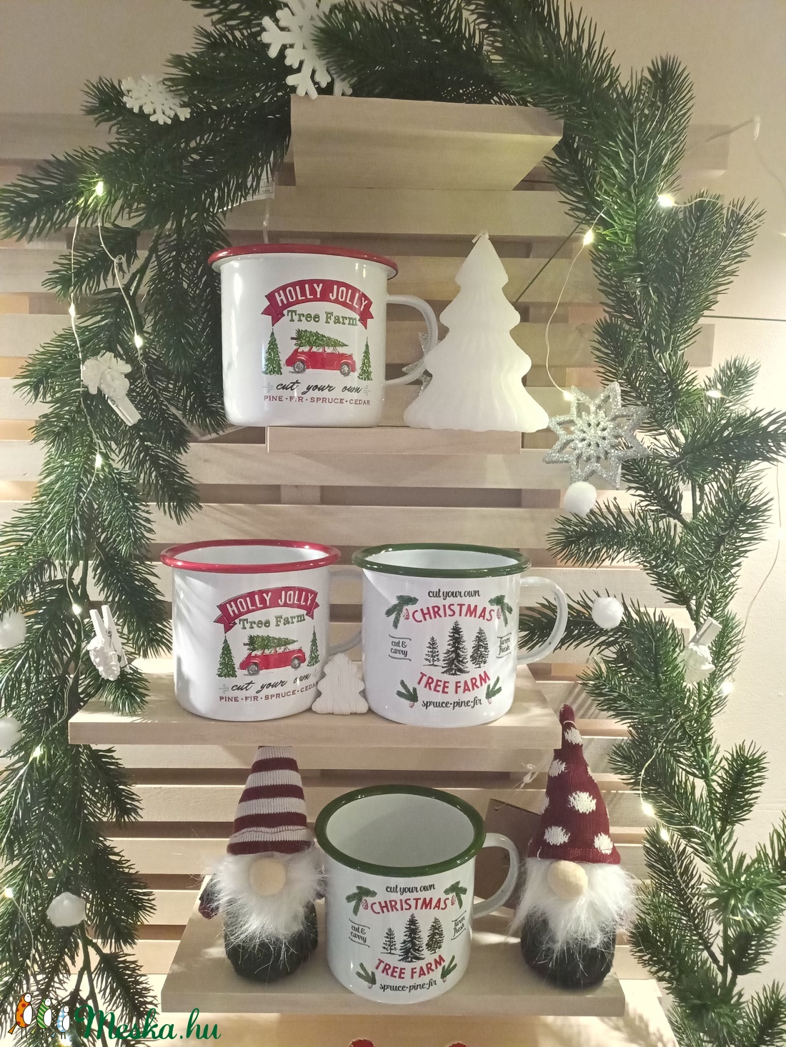 Karácsonyi bádogbögre - karácsony - karácsonyi lakásdekoráció - karácsonyi lakásdíszek - Meska.hu