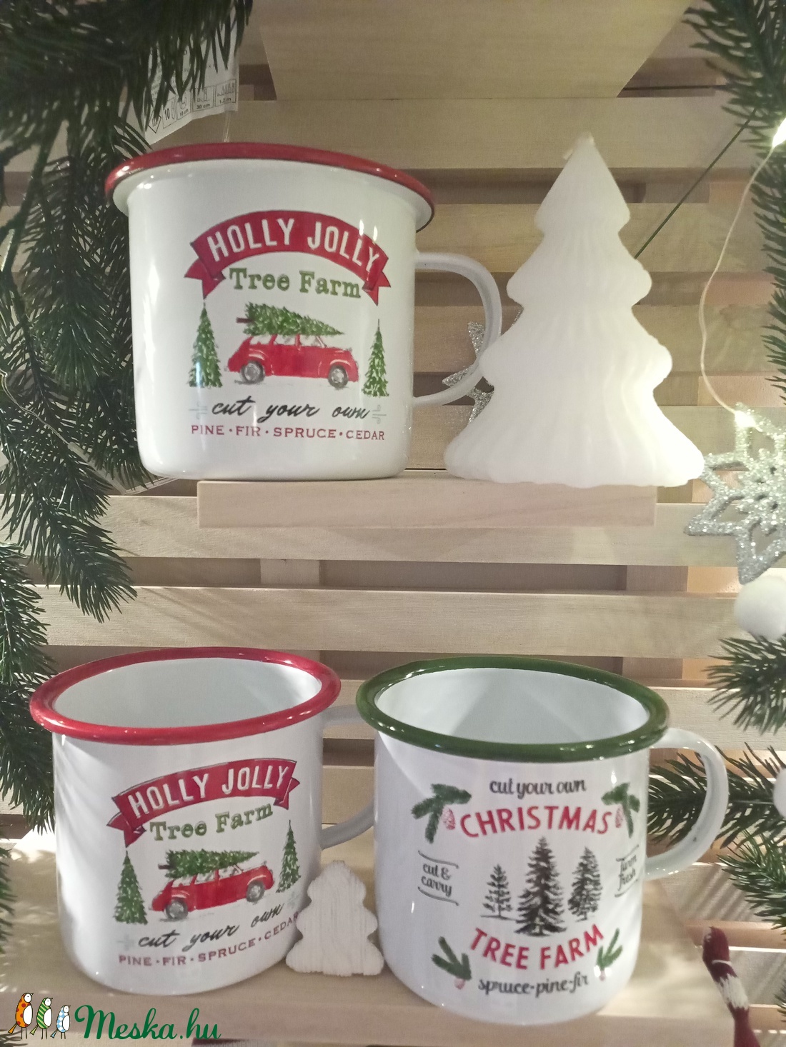 Karácsonyi bádogbögre - karácsony - karácsonyi lakásdekoráció - karácsonyi lakásdíszek - Meska.hu