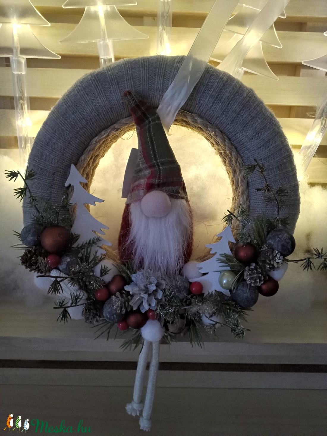 Manós kopogtató 30 cm - karácsony - karácsonyi lakásdekoráció - karácsonyi manók, figurák - Meska.hu