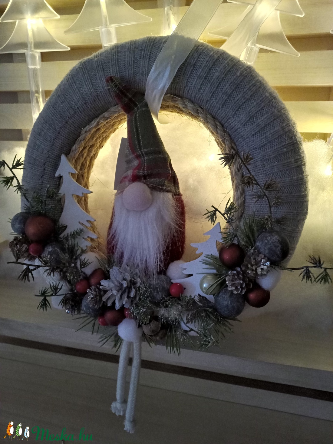 Manós kopogtató 30 cm - karácsony - karácsonyi lakásdekoráció - karácsonyi manók, figurák - Meska.hu