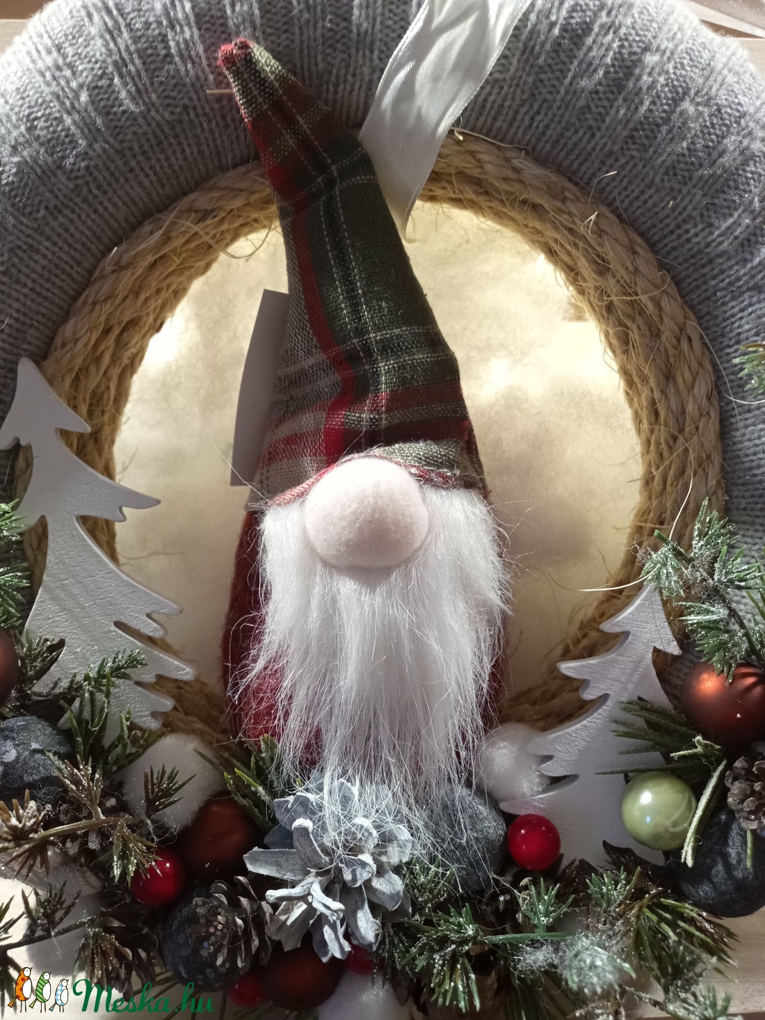 Manós kopogtató 30 cm - karácsony - karácsonyi lakásdekoráció - karácsonyi manók, figurák - Meska.hu