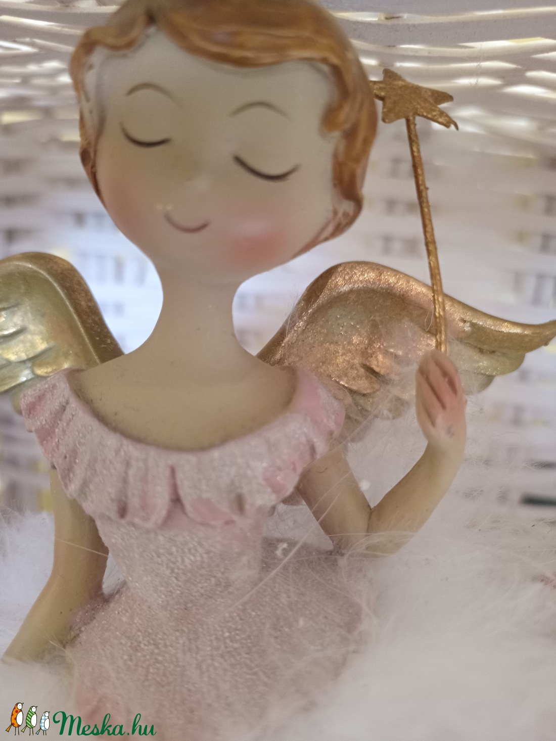 Karácsonyi angyalkás asztaldísz  - karácsony - adventi díszek - adventi asztaldísz - Meska.hu