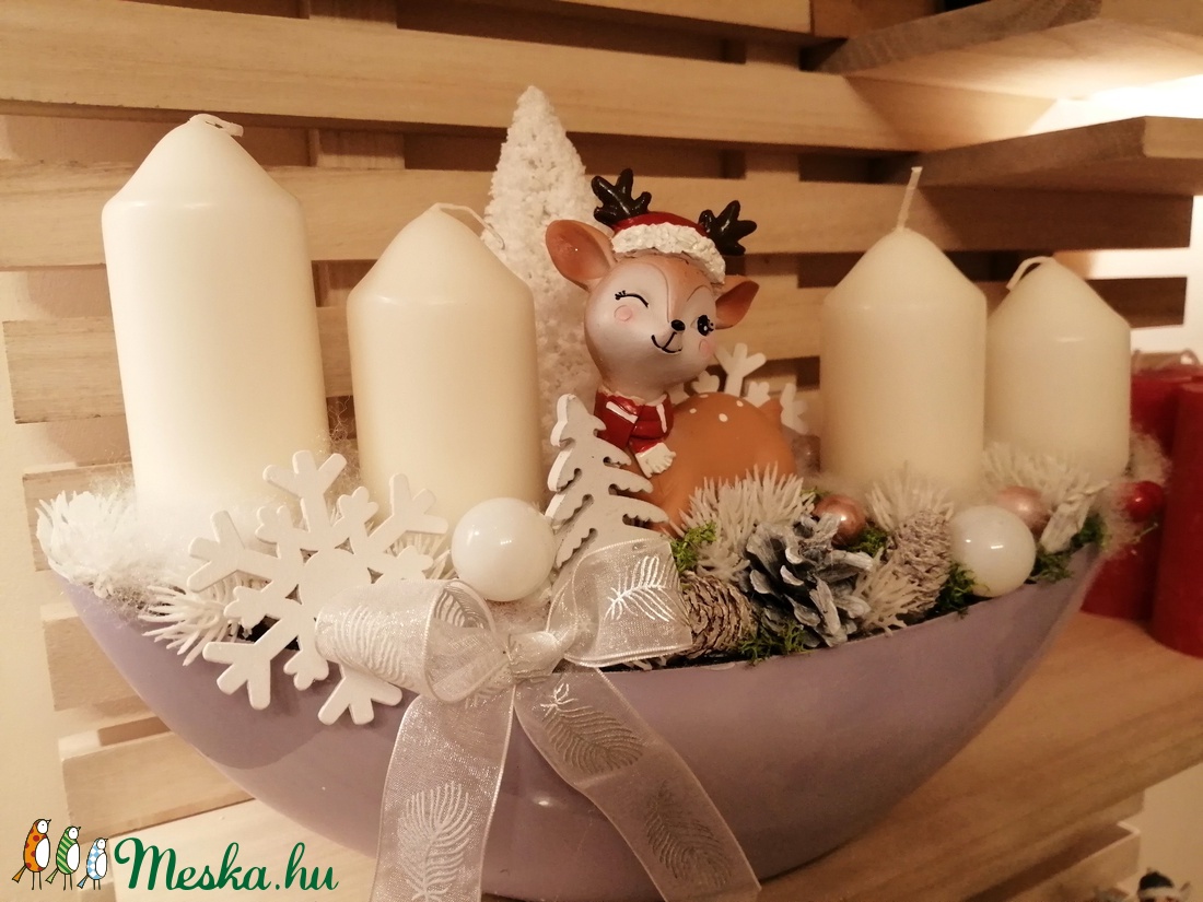 Őzikés adventi asztaldísz  - karácsony - adventi díszek - adventi asztaldísz - Meska.hu