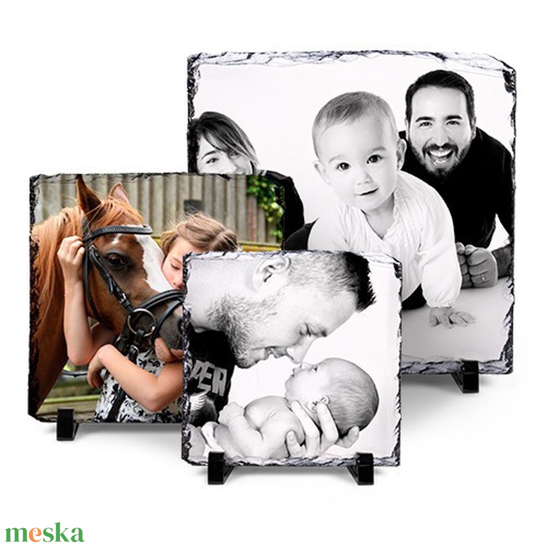 Fényképes kőtábla  - karácsony - karácsonyi lakásdekoráció - karácsonyi lakásdíszek - Meska.hu