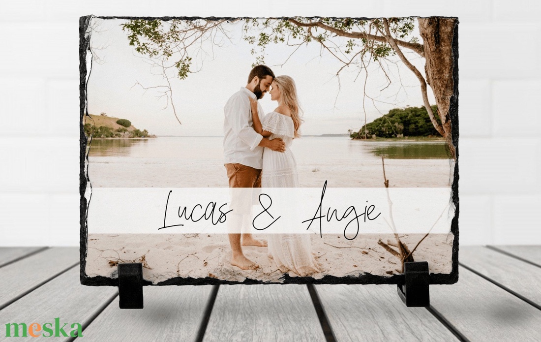 Fényképes kőtábla  - karácsony - karácsonyi lakásdekoráció - karácsonyi lakásdíszek - Meska.hu