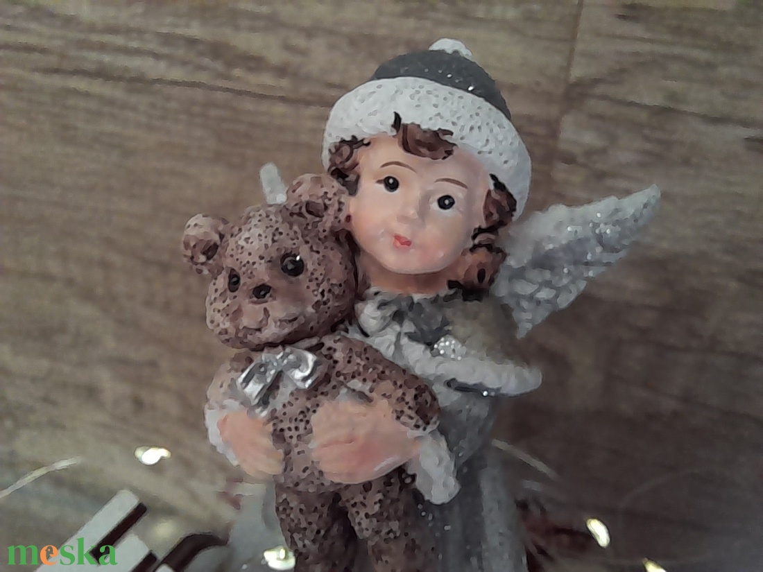 Angyalkás mini asztaldísz kerámia kaspóban  - karácsony - karácsonyi lakásdekoráció - ünnepi asztaldekoráció - Meska.hu