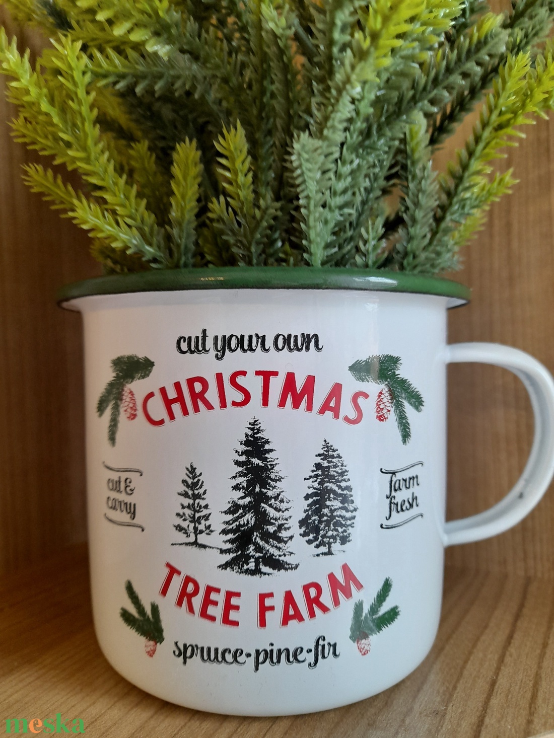 Karácsonyi bádogbögre - karácsony - karácsonyi lakásdekoráció - ünnepi asztaldekoráció - Meska.hu