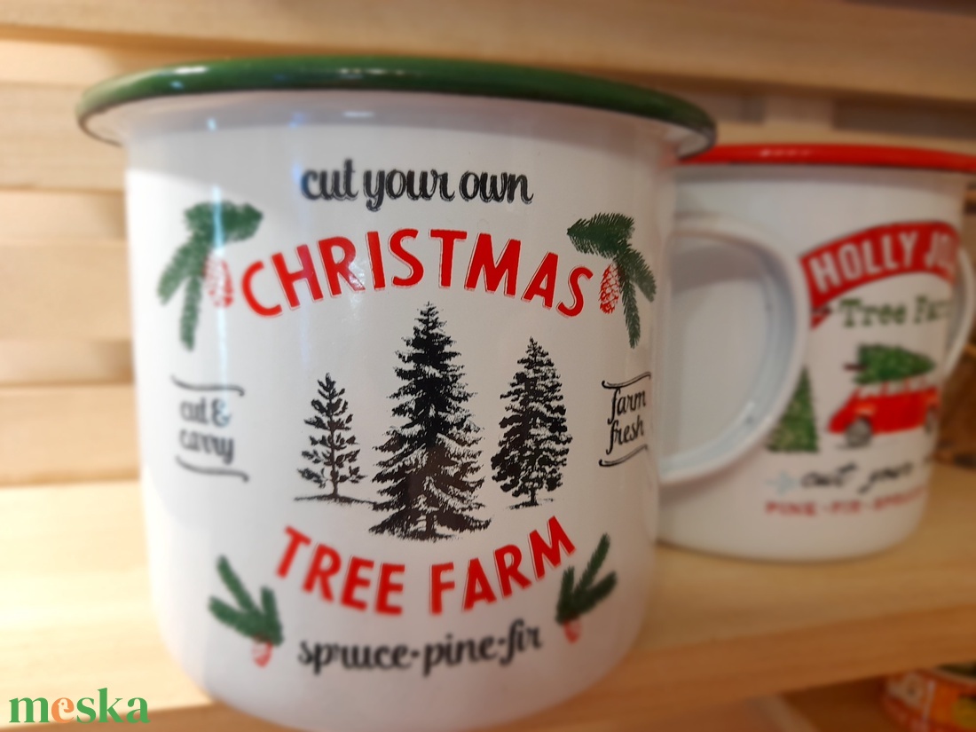 Karácsonyi bádogbögre - karácsony - karácsonyi lakásdekoráció - ünnepi asztaldekoráció - Meska.hu