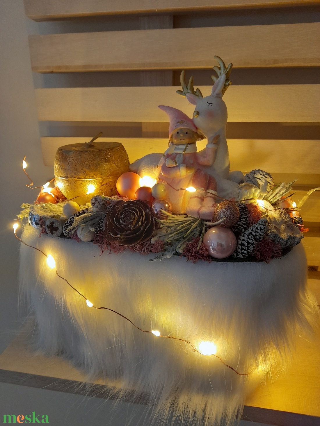 Róza karácsonya asztaldísz  - karácsony - adventi díszek - adventi asztaldísz - Meska.hu