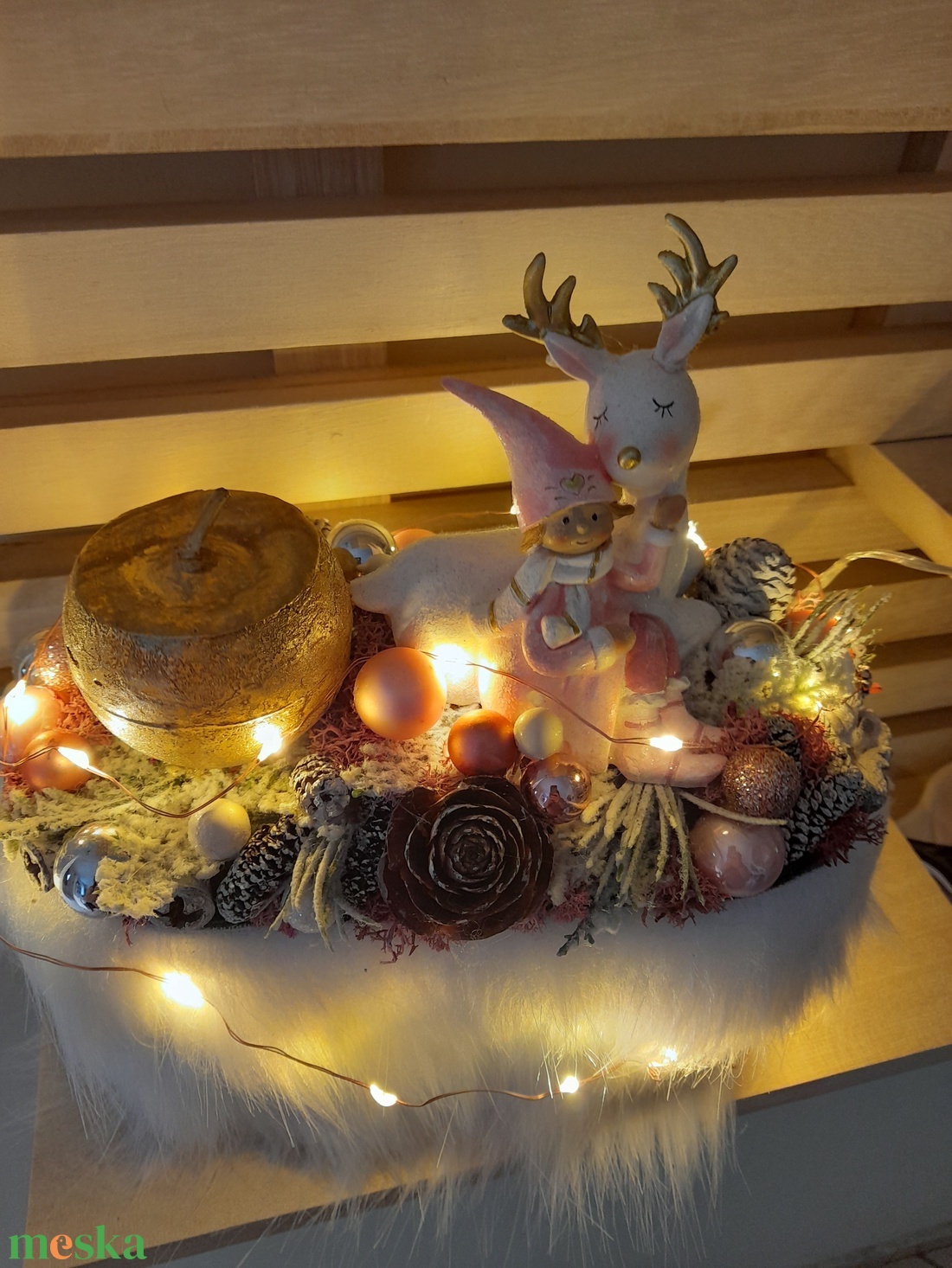 Róza karácsonya asztaldísz  - karácsony - adventi díszek - adventi asztaldísz - Meska.hu