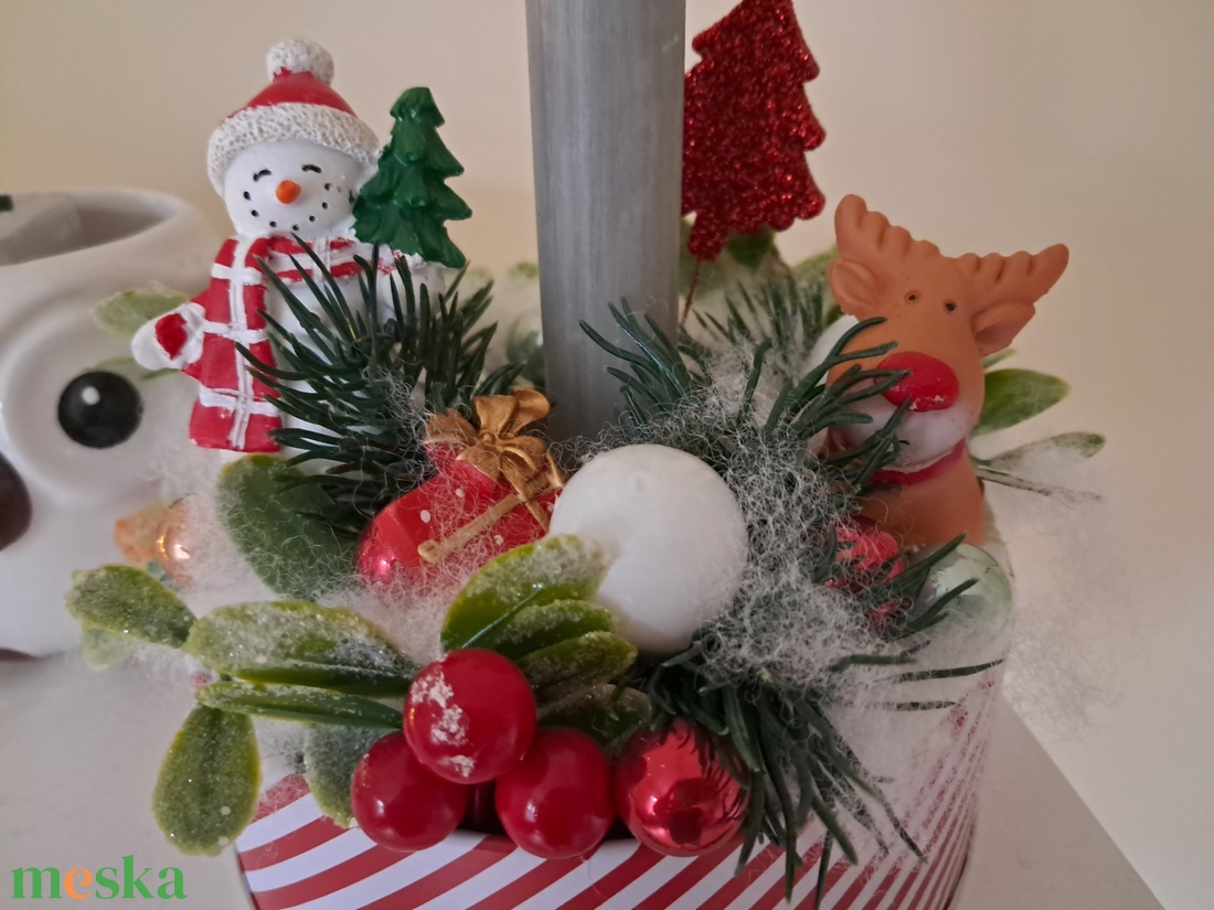 Hóemberes karácsonyi asztaldísz  - karácsony - adventi díszek - adventi asztaldísz - Meska.hu