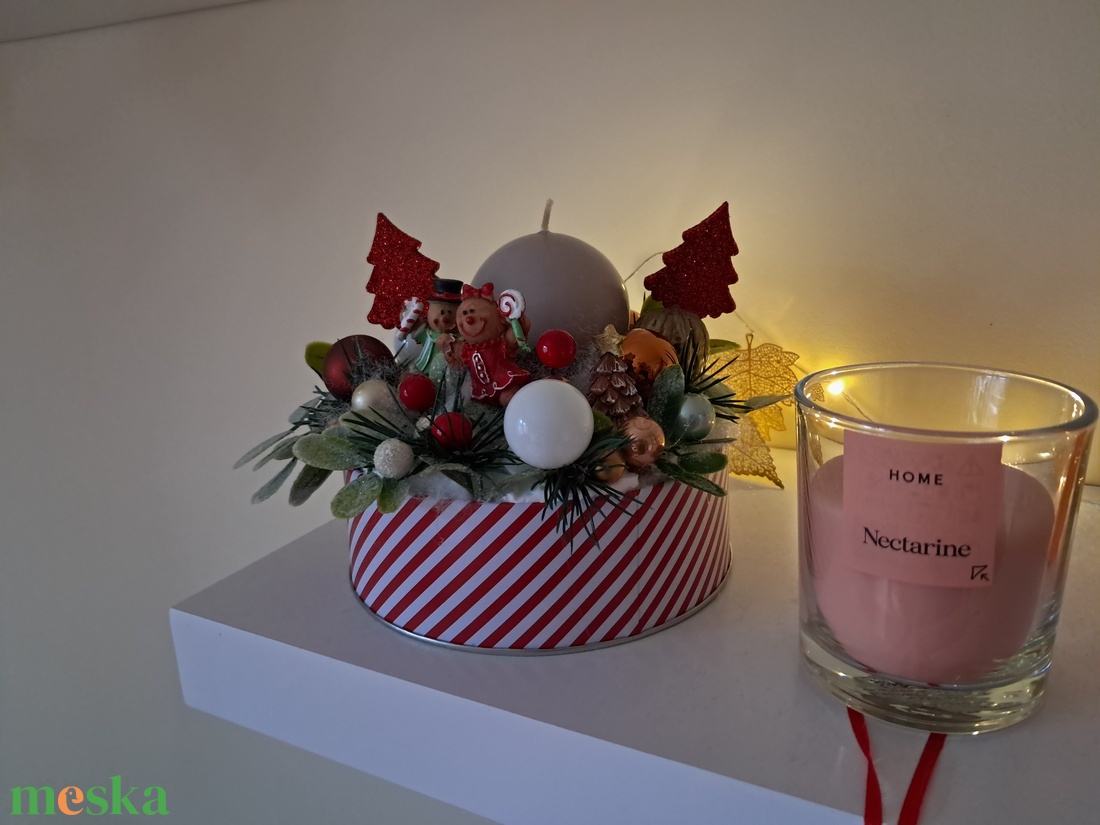 Mézeskalács figurás karácsonyi asztaldísz  - karácsony - adventi díszek - adventi asztaldísz - Meska.hu