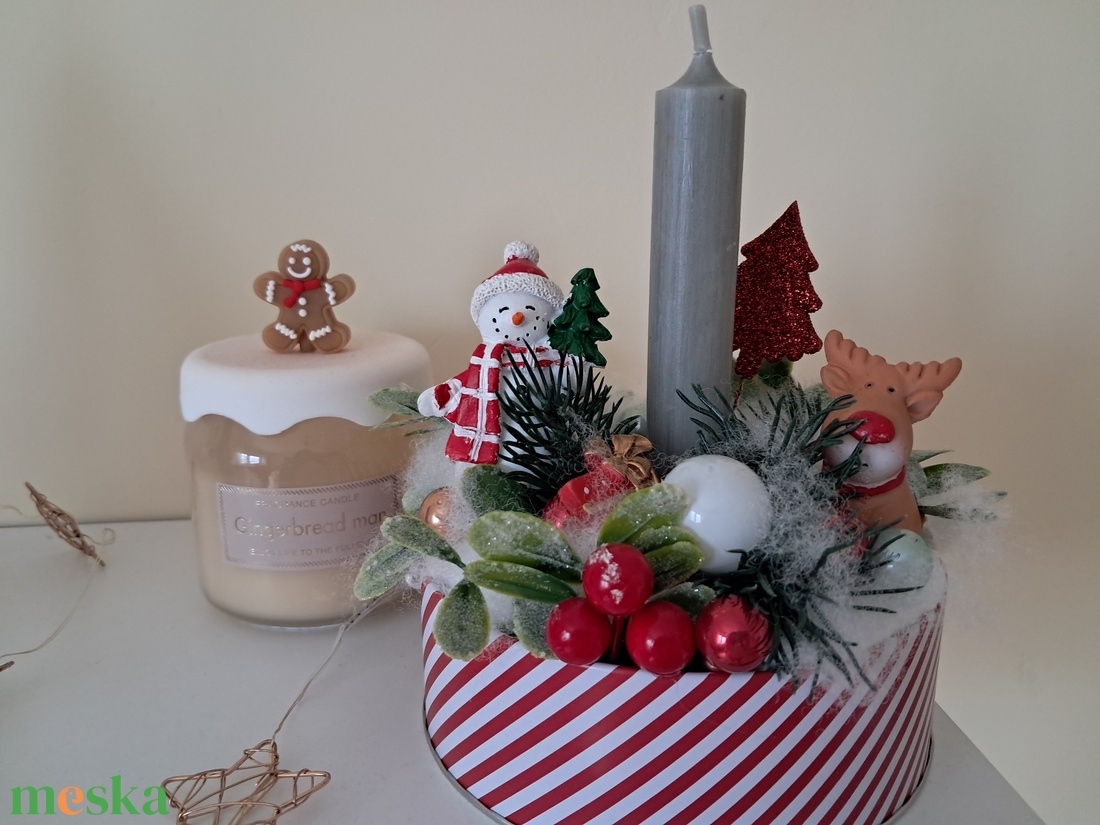 Hóemberes karácsonyi asztaldísz  - karácsony - adventi díszek - adventi asztaldísz - Meska.hu