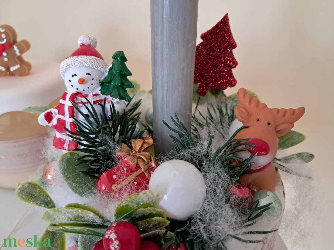 Hóemberes karácsonyi asztaldísz  - karácsony - adventi díszek - adventi asztaldísz - Meska.hu