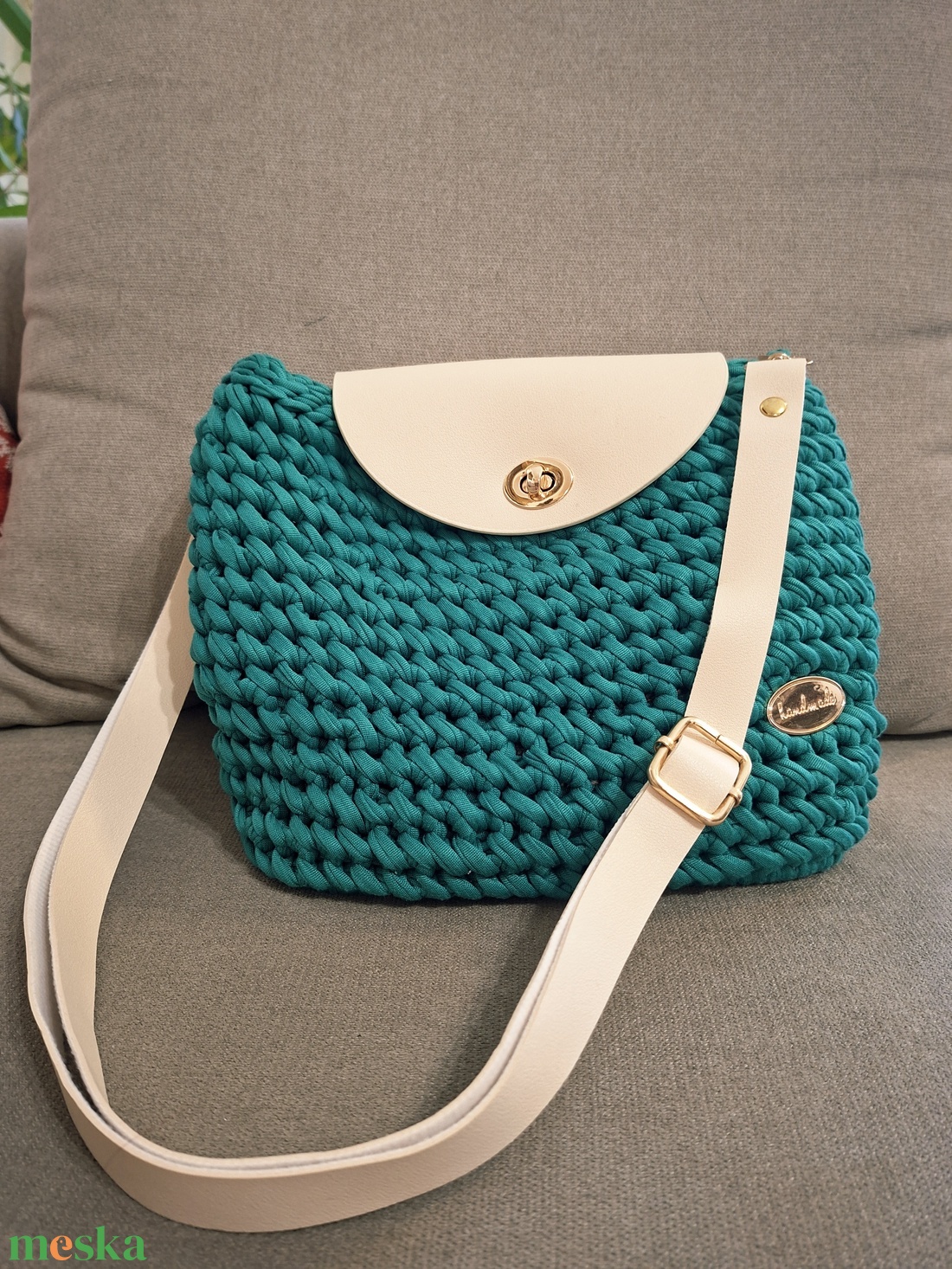 ,,Zöld tavaszváró - táska & tok - kézitáska & válltáska - válltáska - Meska.hu