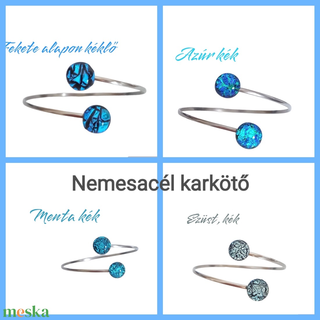 Kék árnyalatú nemesacél karkötők - ékszer - karkötő - karperec - Meska.hu Kék árnyalatú nemesacél karkötők - ékszer - karkötő - karperec - Meska.hu
