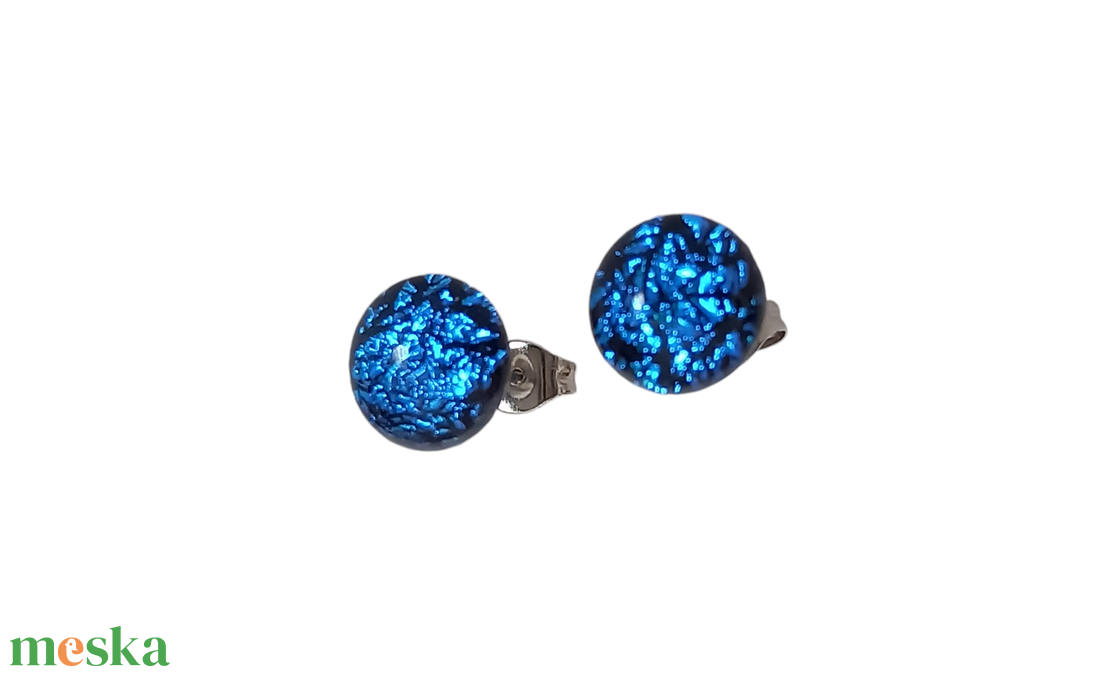  Kéklőn csillogó  fülbevaló és gyűrű - Jannaja ékszer - ékszer - ékszerszett - Meska.hu