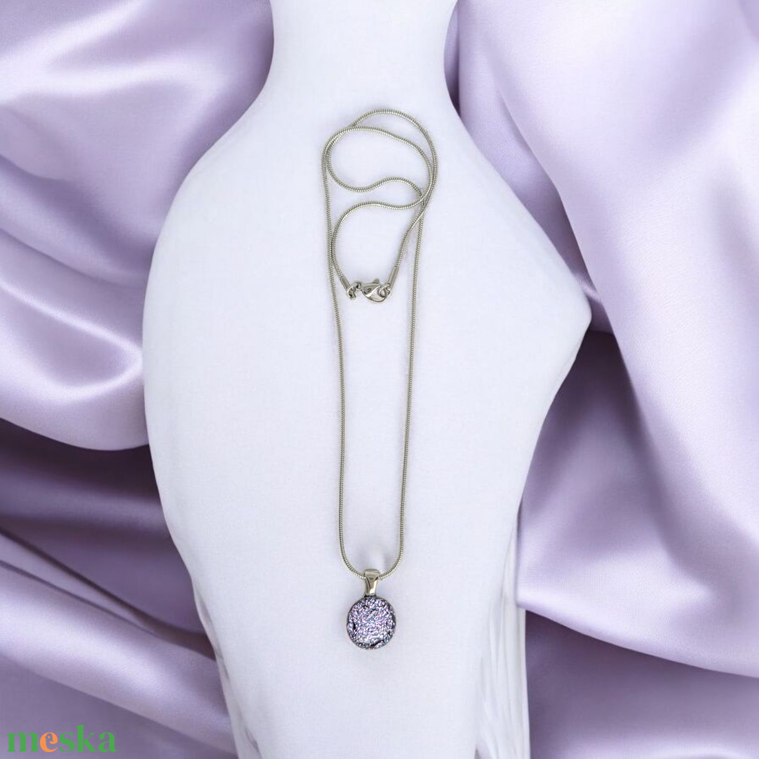 Glamor lilás csillogó medál - ékszer - nyaklánc - medálos nyaklánc - Meska.hu