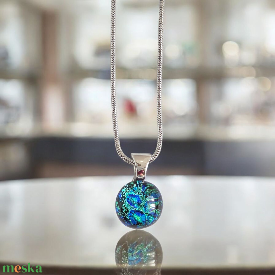 Glamor azúr kék, zöld csillogó medál - ékszer - nyaklánc - medálos nyaklánc - Meska.hu Glamor azúr kék, zöld csillogó medál - ékszer - nyaklánc - medálos nyaklánc - Meska.hu