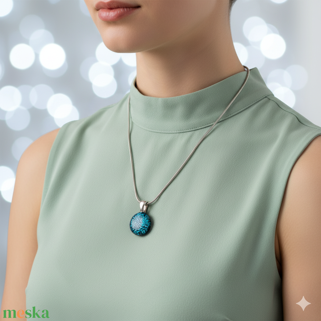 Glamor menta csillogó medál - ékszer - nyaklánc - medálos nyaklánc - Meska.hu Glamor menta csillogó medál - ékszer - nyaklánc - medálos nyaklánc - Meska.hu