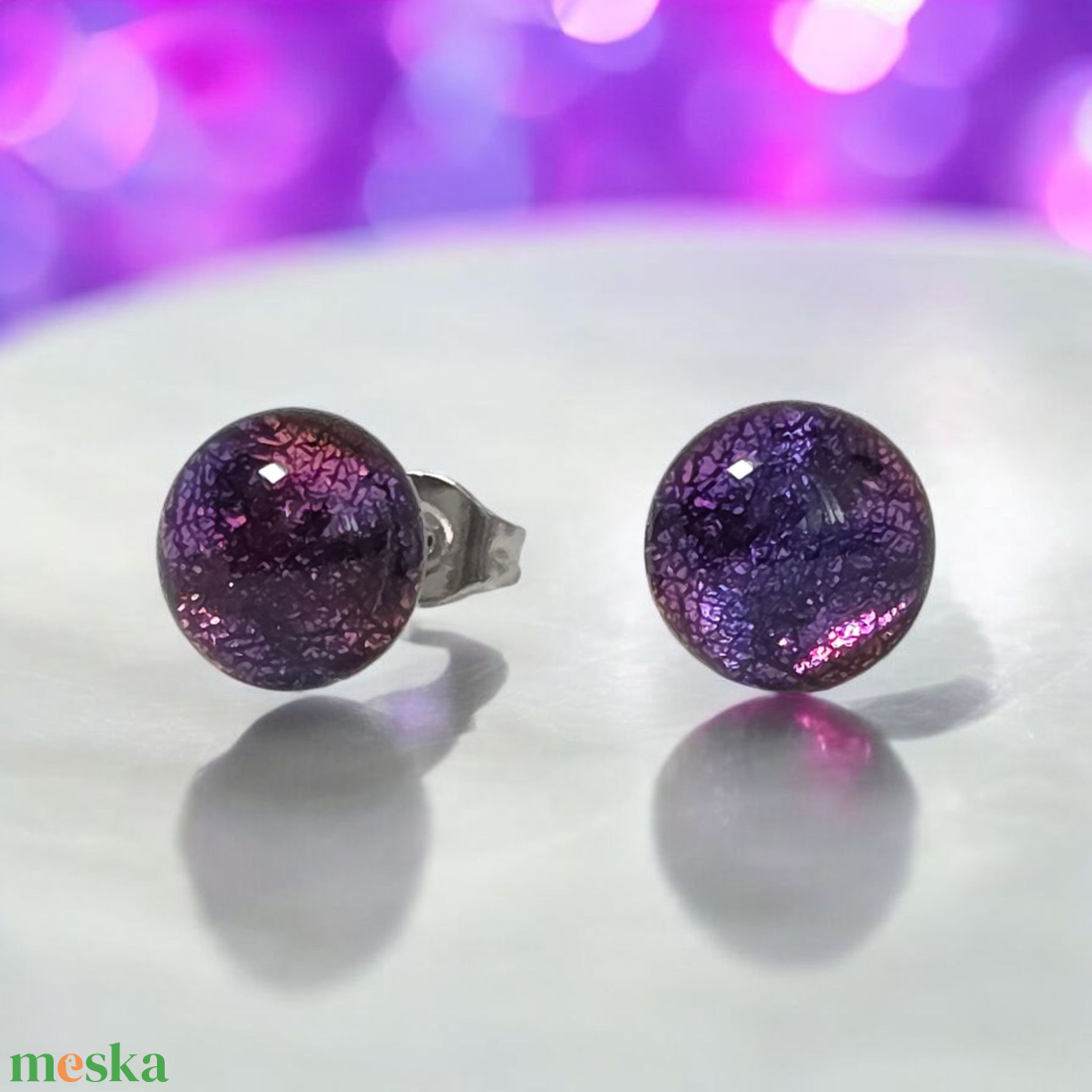 Glamor magenta csillogás bedugós fülbevaló - ékszer - fülbevaló - pötty fülbevaló - Meska.hu Glamor magenta csillogás bedugós fülbevaló - ékszer - fülbevaló - pötty fülbevaló - Meska.hu