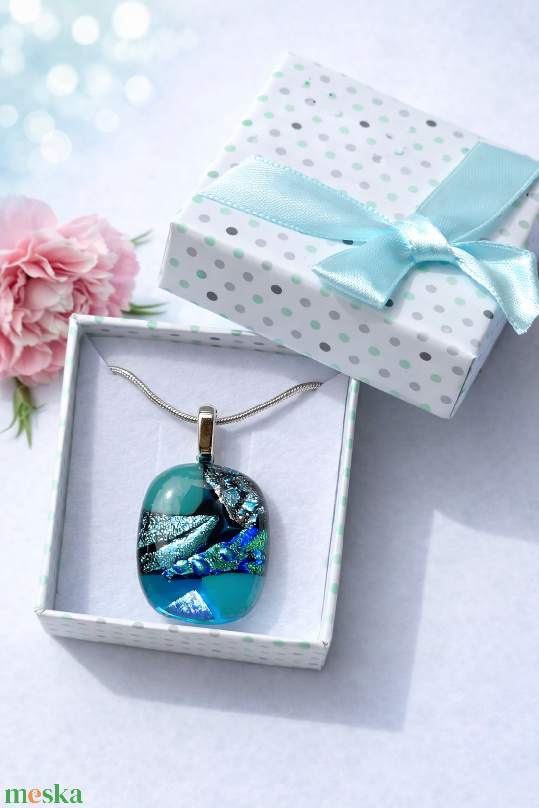 Kéklő csillogás Jannaja ékszer - ékszer - nyaklánc - medál - Meska.hu